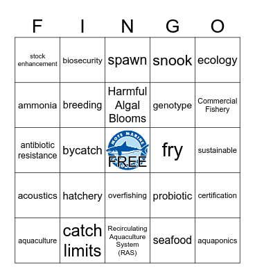 SEA: Fisheries and Aquaculture Bingo Card