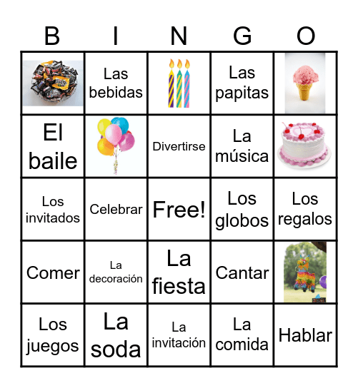 La fiesta Bingo Card