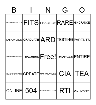 Campus Administrators LOVE Accommodations Bingo Card