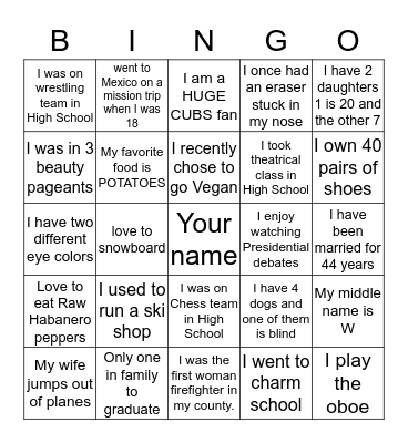 CO-WORKER BINGO Card