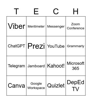 TECHNO BINGO Card