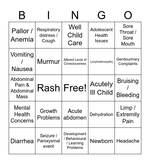 Study Bingo (Round 1) Bingo Card