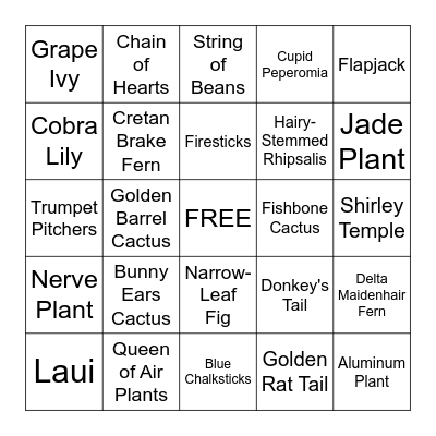 PLANT BINGO Card