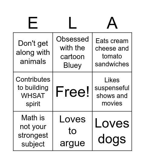 How Much of an ELA Teacher Are You? Bingo Card