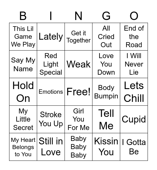 R & B BINGO Card