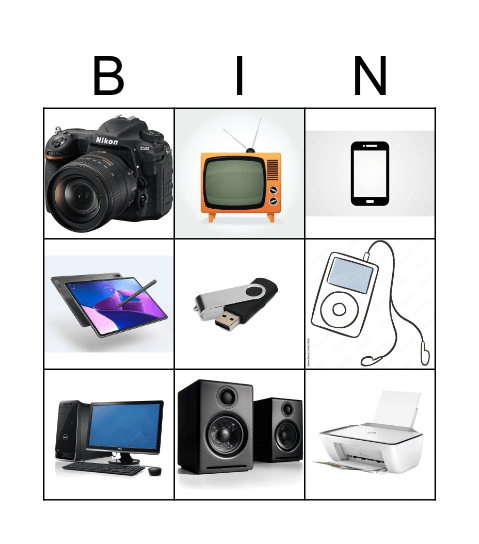 Bingo: Gadgets Bingo Card