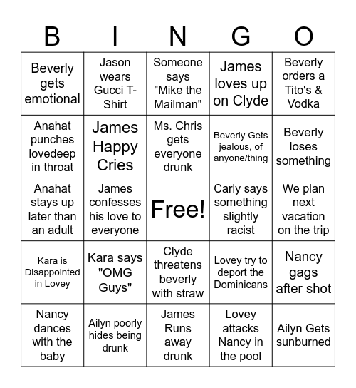 Mexico Bingo Card