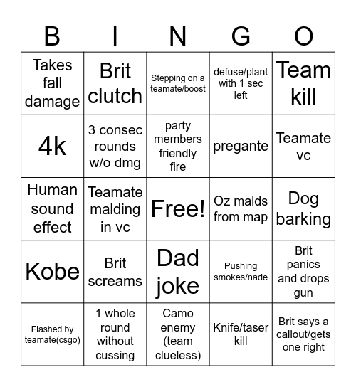 Csgo Bingo Card