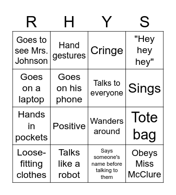 Mr Lander Bingo Card