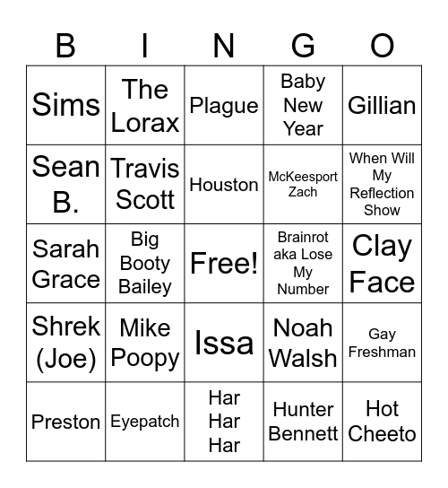 Meme Bingo Card