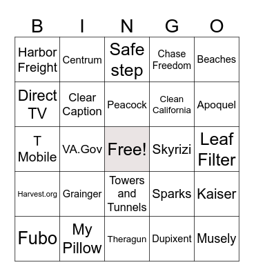 Fox News Bingo Card