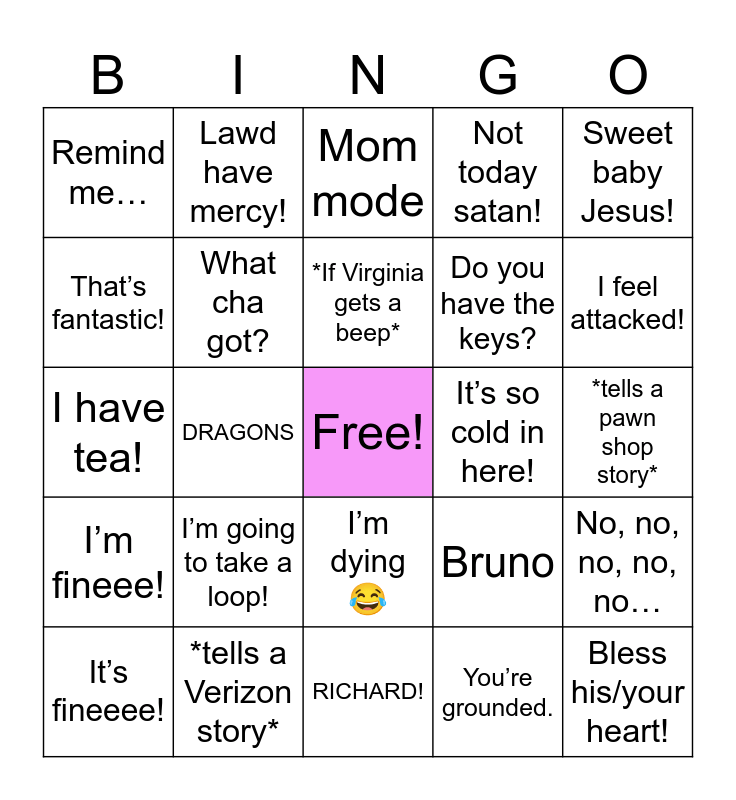 BV Bingo Card