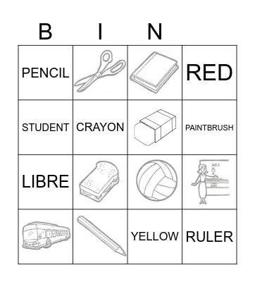 School Bingo Card