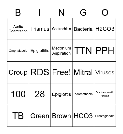 RC 141 BINGO! Bingo Card