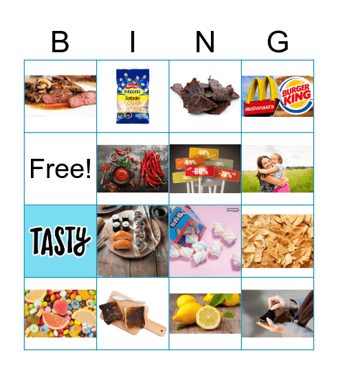 Talking about food - U7 Bingo Card