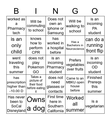 BINGO Card