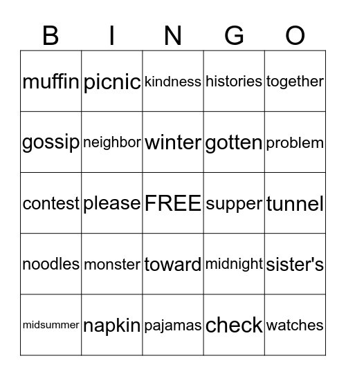 SPIRAL REVIEW 3.1.3 Bingo Card