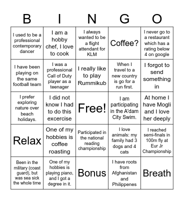 ABNAMRO trainee group 2024 Bingo Card