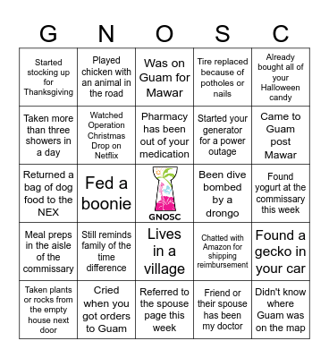 Find Someone Who...Only On Guam Edition Bingo Card