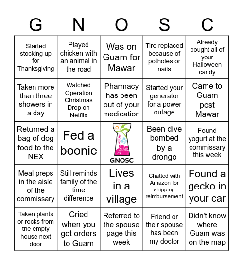 Find Someone Who...Only On Guam Edition Bingo Card