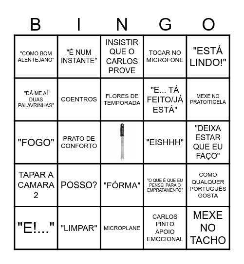 BINGO DO CARLOS Bingo Card