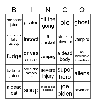 MONSTER BOX Bingo Card