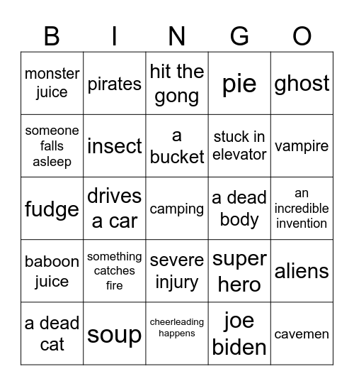 MONSTER BOX Bingo Card