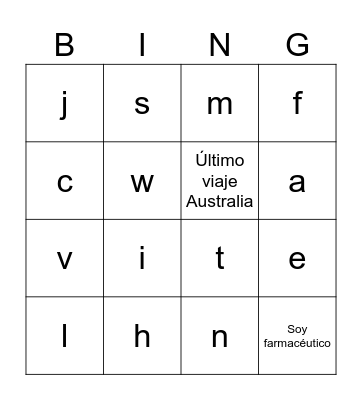 Test boda Olga i Pau Bingo Card