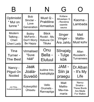 Vintage Bingo Card