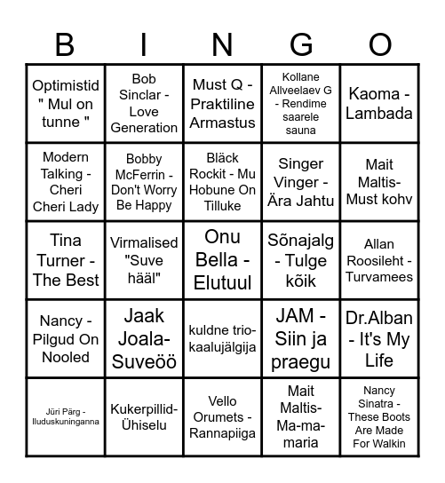 Vintage Bingo Card