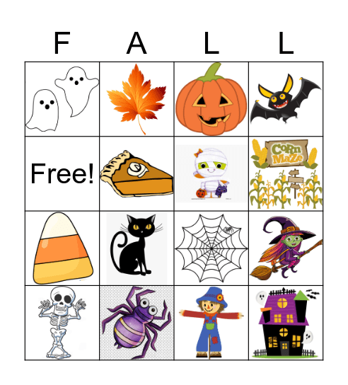 Fall Bingo Card