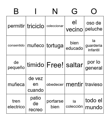 Realidades 2 4a Bingo Card