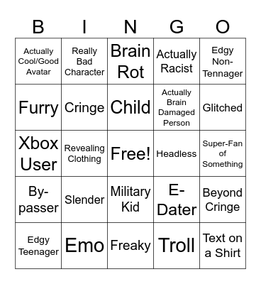 Catalog Avatar Creator People Bingo Card