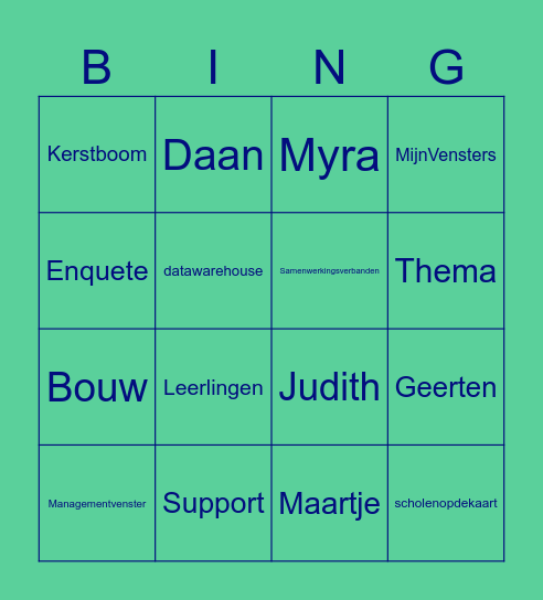 Vensters Bingo Card