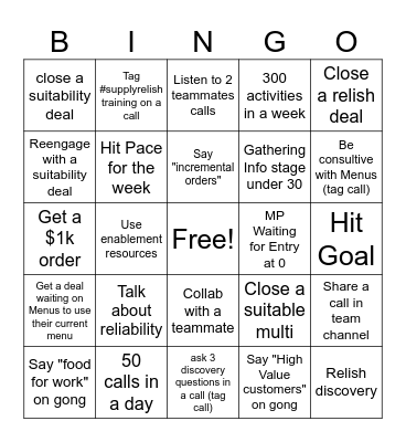 Inbound September Bingo Card