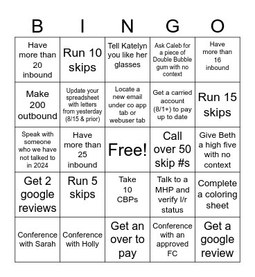 Queue Drop Eve Bingo Card