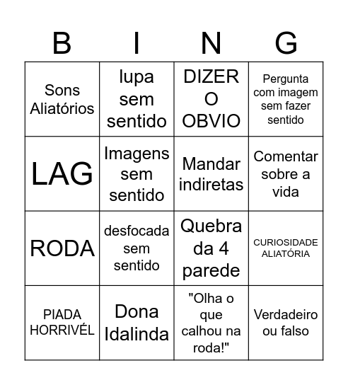 JOGA QUEM QUIZER Bingo Card