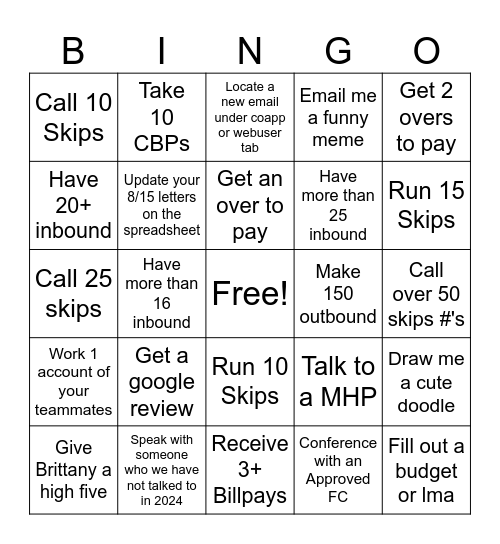 Queue Drop Eve Bingo Card