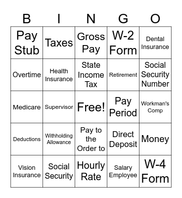 Understanding the Paycheck Bingo Card