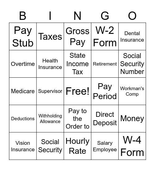 Understanding the Paycheck Bingo Card