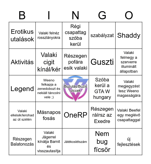 Octans IRL Bingo Card