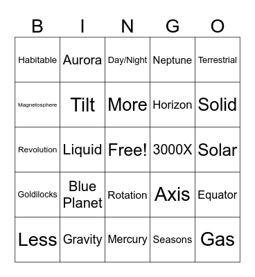 Lesson 2 Review Bingo Card