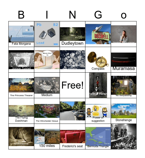 Mysteries Loteria Bingo Card