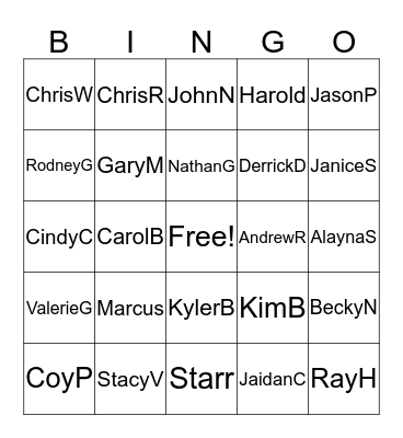 Summer Employee Appreciation  Bingo Card