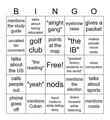 Barrasso Bingo Card