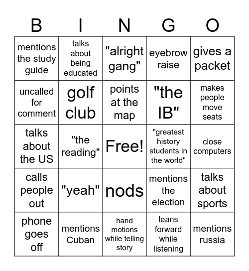 Barrasso Bingo Card