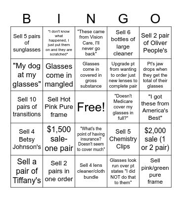 Optical Bingo Spooky Edition Bingo Card