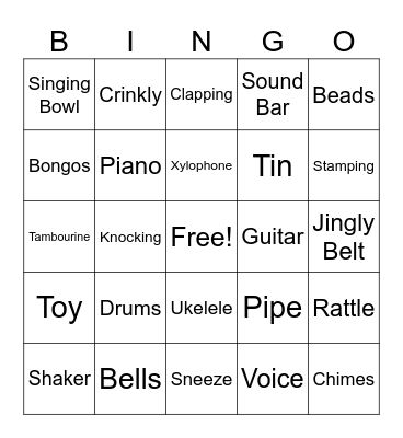 Music Bingo Card