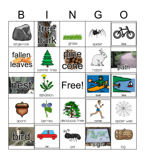 Nature Bingo Card