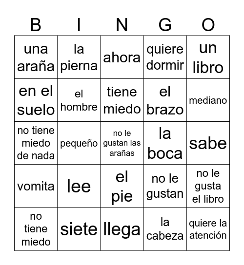 Piernas espantosas- Gato de Simón Bingo Card